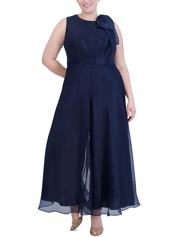 Women's Transitional Garments Plus Womens Organza Wide Leg Jumpsuit