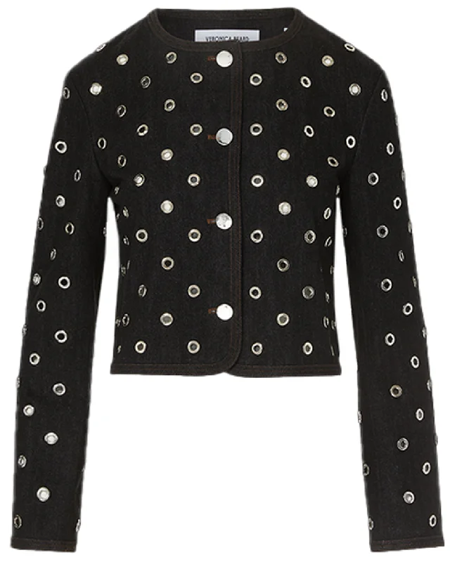 Trendy Boutique Online Black Beale Grommet Jacket