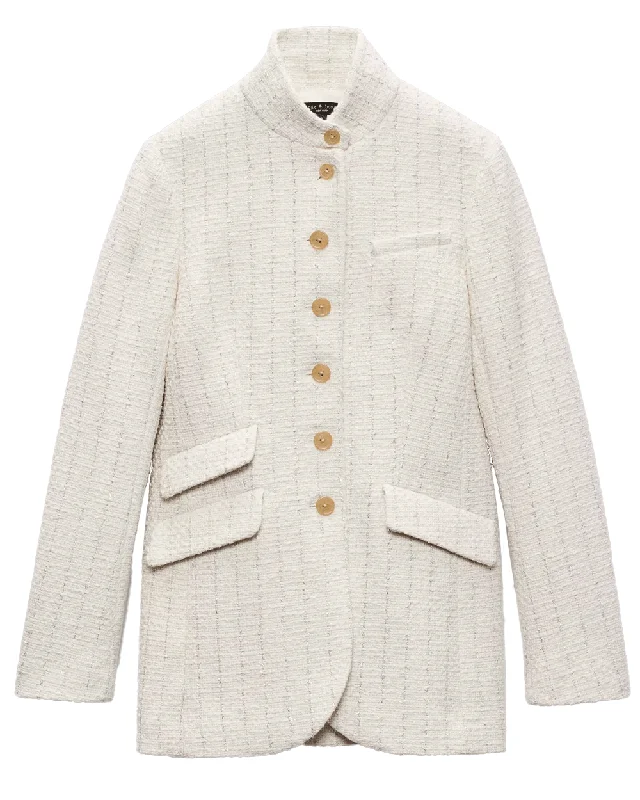 Women's Chic Outerwear Outfit Ivory Slade Tweed Blazer