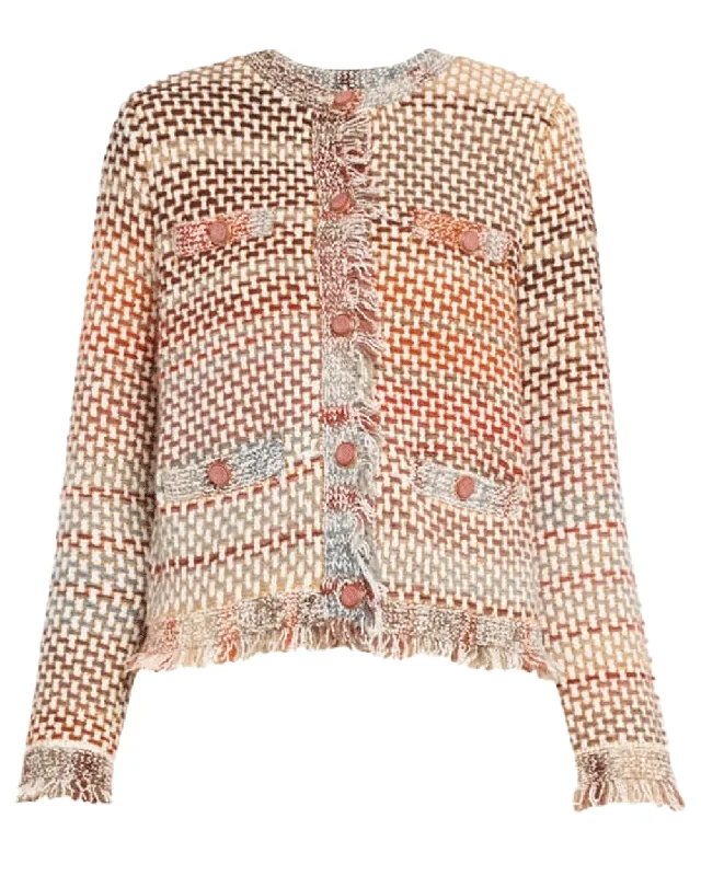 Women's Travel Apparel Red Multi Sariyah Knit Jacket
