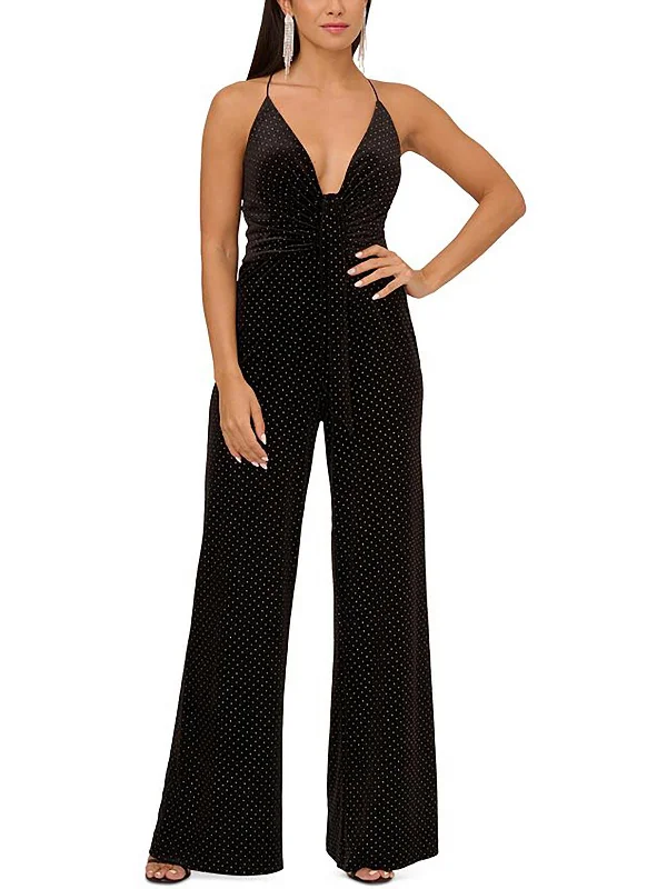 Best Online Women's Boutiques Womens Velvet Metallic Jumpsuit