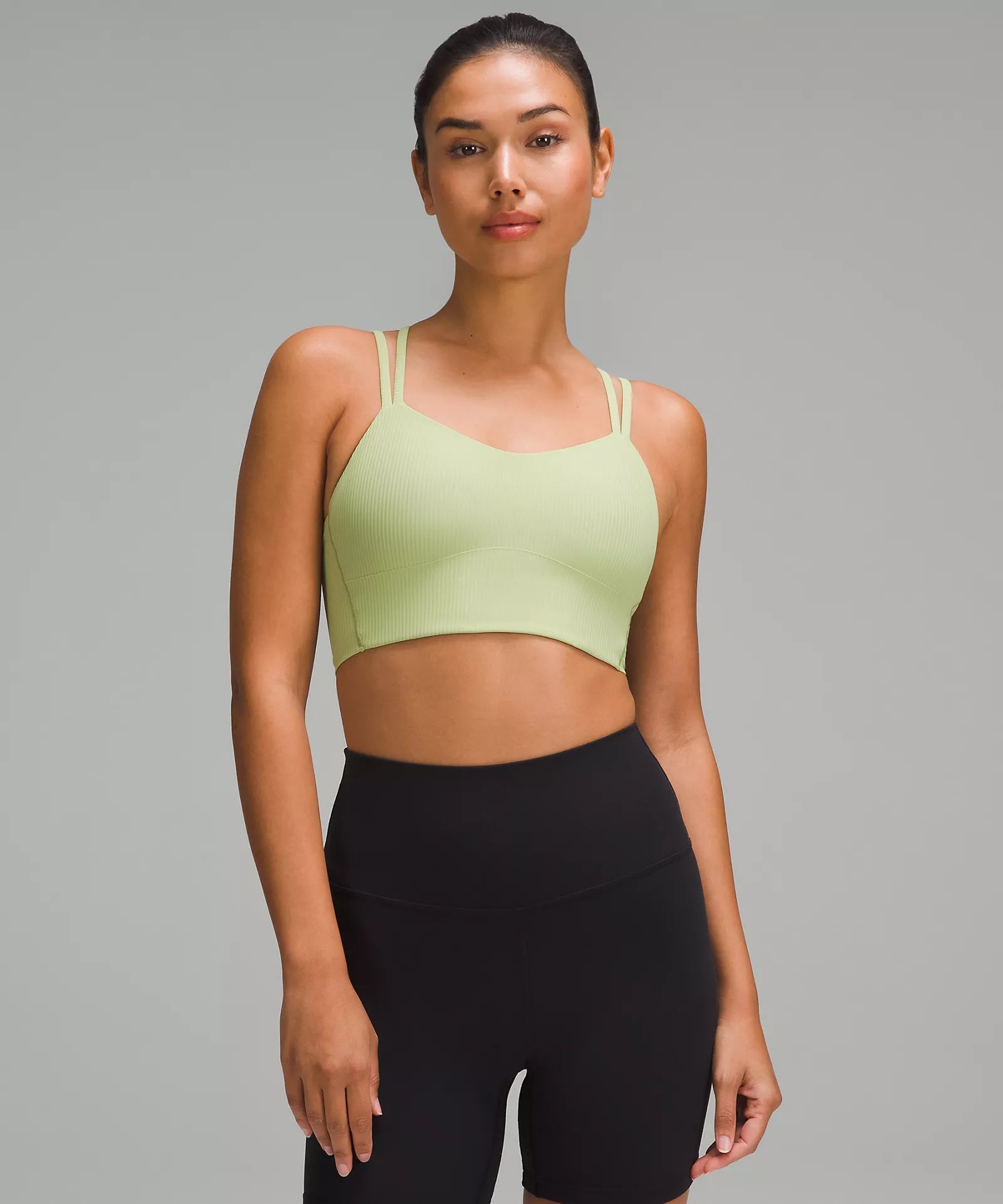 Fashionable Women's Wardrobe Like a Cloud Ribbed Longline Bra Light Support, B/C Cup | Edamame Green Fashionable Women's Wardrobe Like a Cloud Ribbed Longline Bra Light Support, B/C Cup | Edamame Green