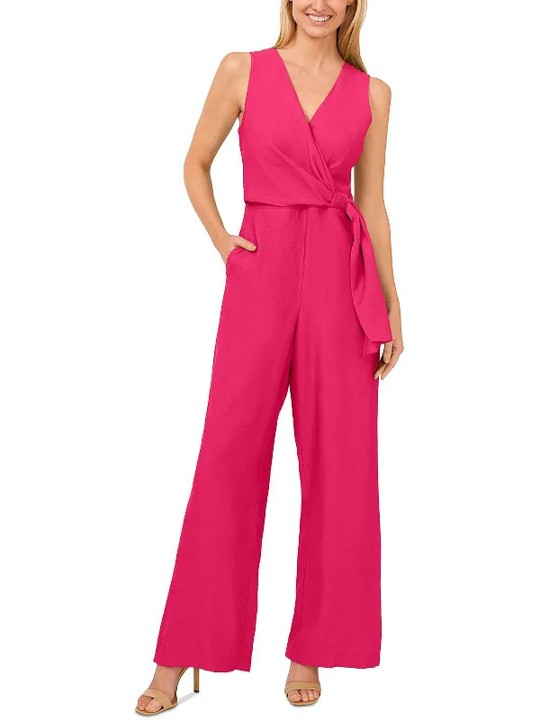 Trendy Women's Apparel Womens Surplice V-Neck Jumpsuit