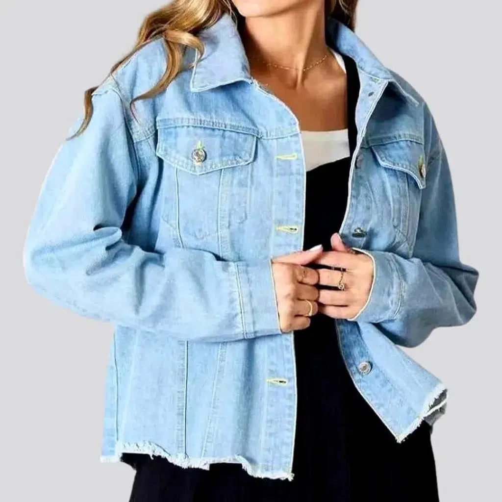 Oversized jean jacket
 for ladies