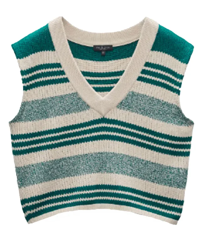 Affordable Online Boutiques Sport Green Cyrus Stripe Vest