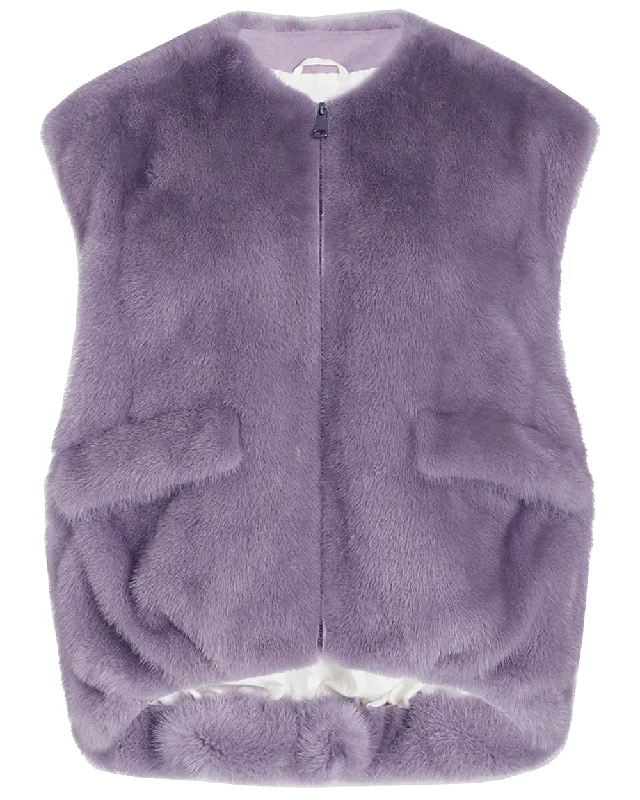 Stylish Women's Garments Lilla Macarons Jacopo Mink Vest
