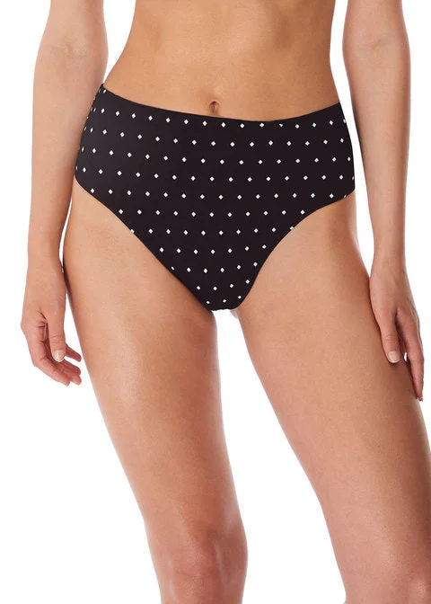 Women's Clothes Freya Jewel Cove High Waist High Leg Swim Briefs, Black