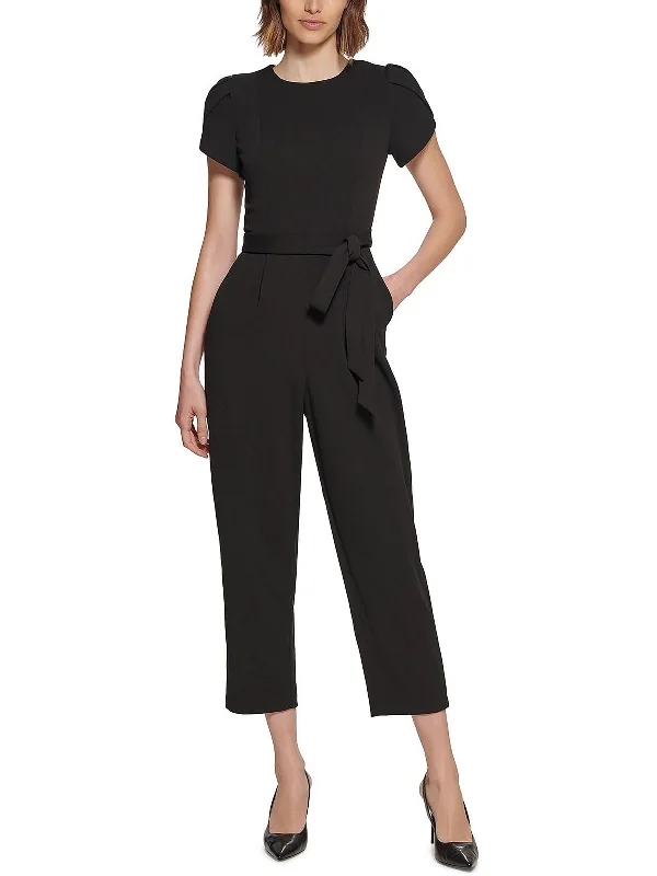 Flash Discount Petites Womens Cropped Jumpsuit
