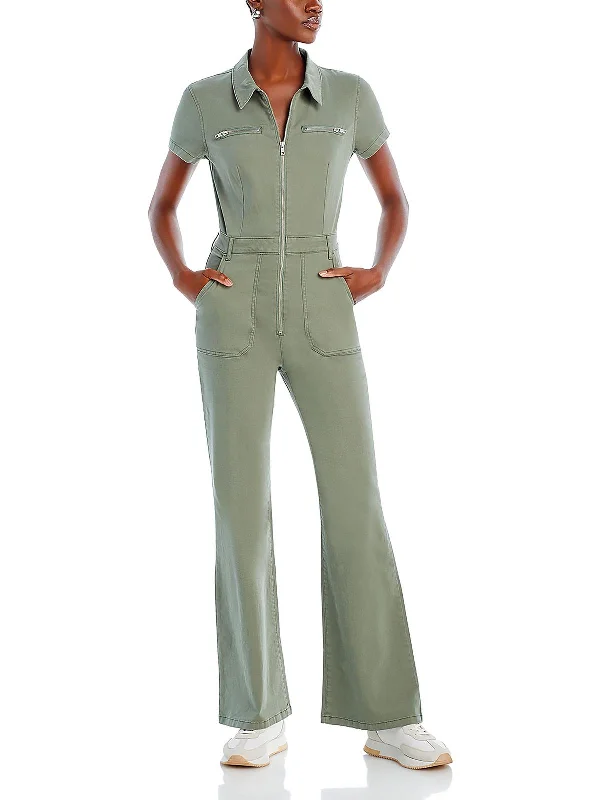 New Arrival Discount Womens Solid Short Sleeve Jumpsuit