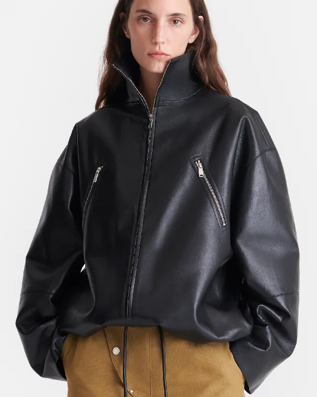 Women's Timeless Attire Aiman - Regenerated Leather Jacket - Black