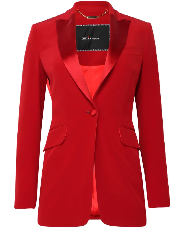 Women's Transitional Garments Red Single Button Blazer