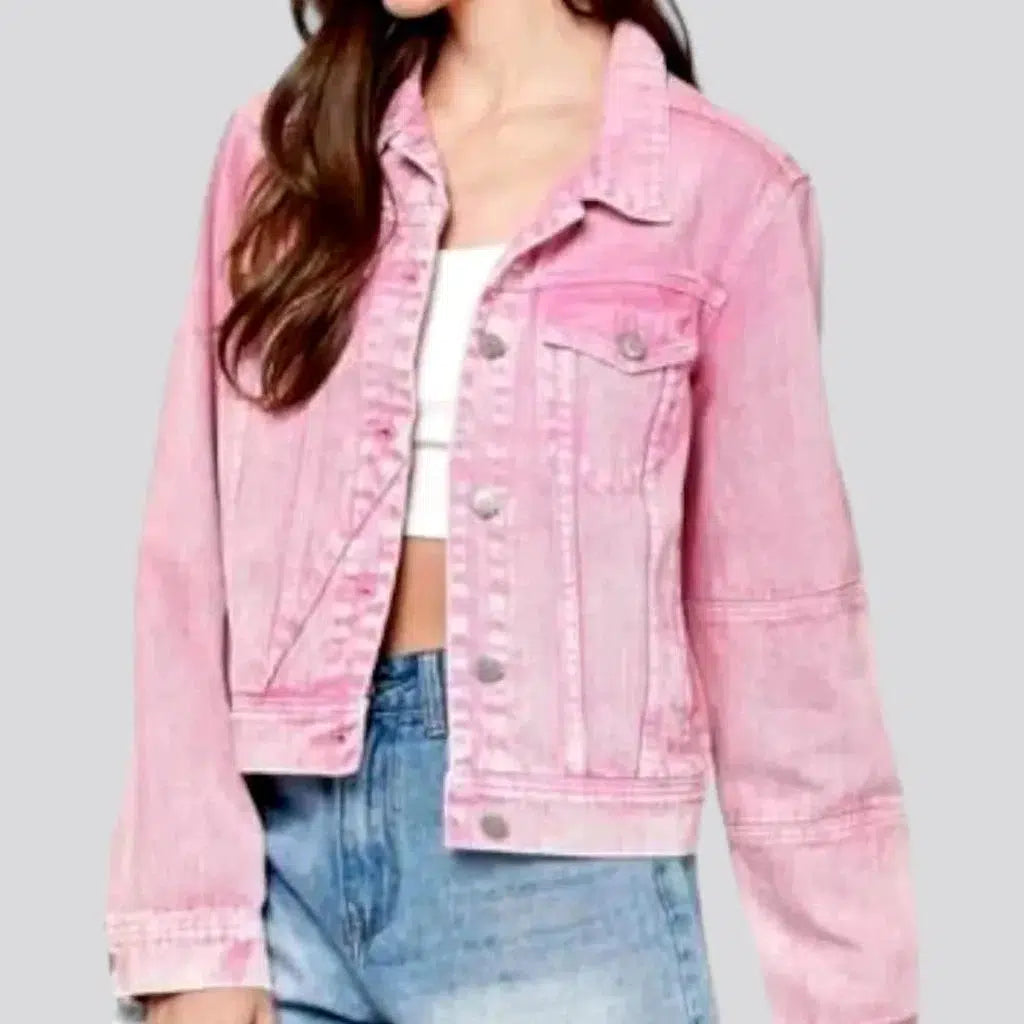 Color women's denim jacket