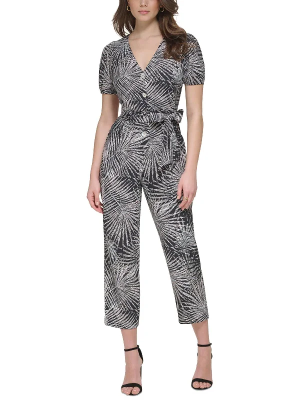 Vintage Women's Fashion Womens Printed Wide Leg Jumpsuit