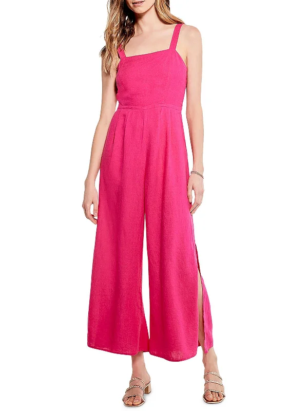Trendy Casual Outfits Rumba Park Womens Linen Blend Smocked Jumpsuit