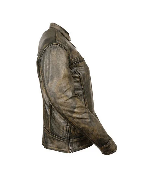 Flash Sale Online Ladies Distressed Brown Motorcycle Jacket 2550