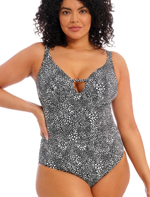 Casual Chic Women's Clothes Elomi Pebble Cove Swimsuit Non Wired Full Cup One Piece, Black | Black Elomi Swimsuits