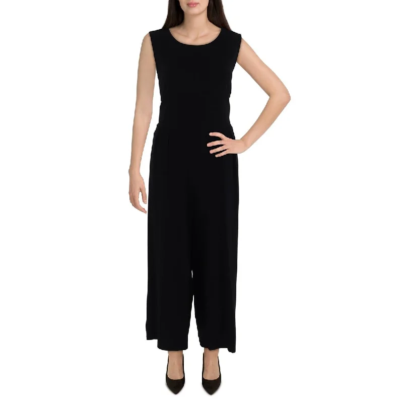 Women's Professional Attire Womens Crewneck Wide Leg Jumpsuit