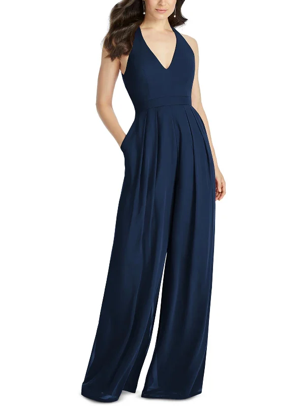 Fashionable Women's Wardrobe Womens Pleated V Neck Jumpsuit