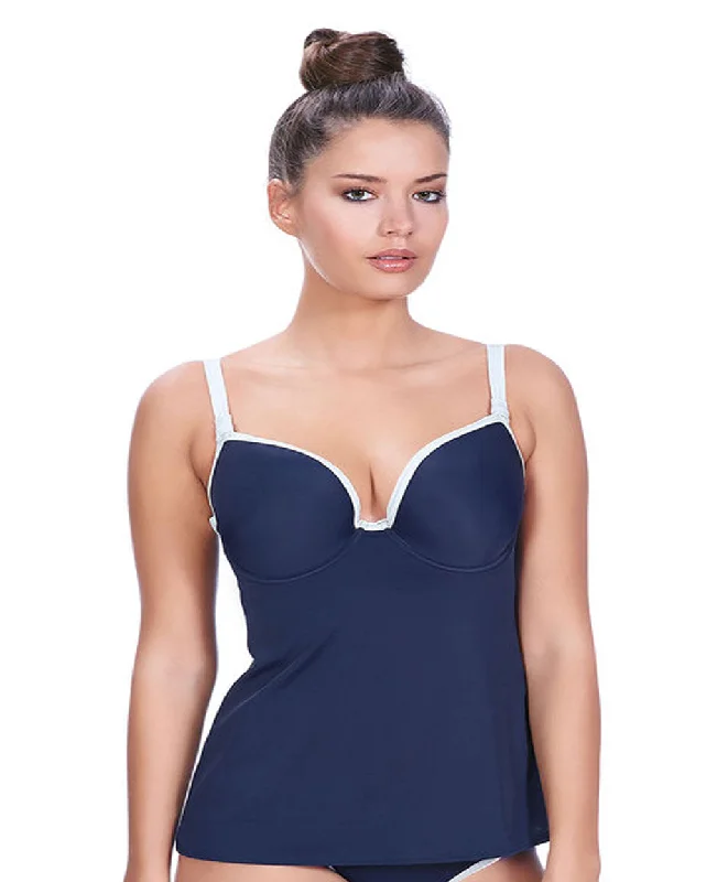 Fashionable Women's Wardrobe Freya In The Navy Deco Underwire Molded Tankini, Marine Fashionable Women's Wardrobe Freya In The Navy Deco Underwire Molded Tankini, Marine