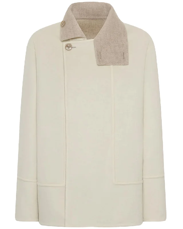Women's Seasonal Apparel Cream and Hazel Short Coat