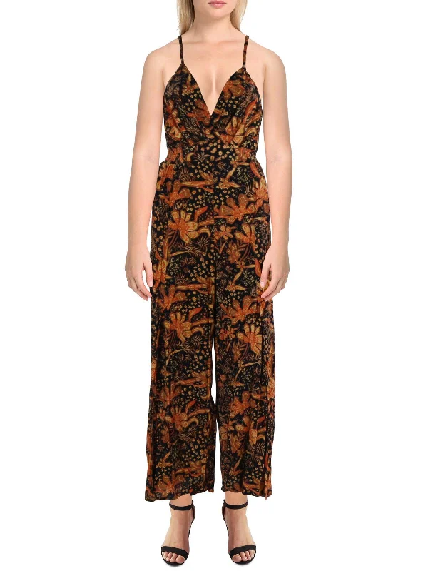 Women's Trendy Apparel Womens Printed Slit Jumpsuit