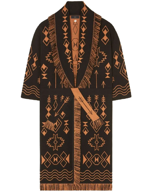 Women's Occasion Wear Apparel Black and Tamarind Mystic Gate Coat