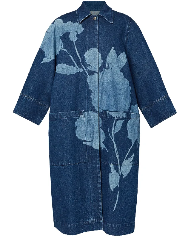 Women Online Clothing Boutiques Indigo Denim Coat