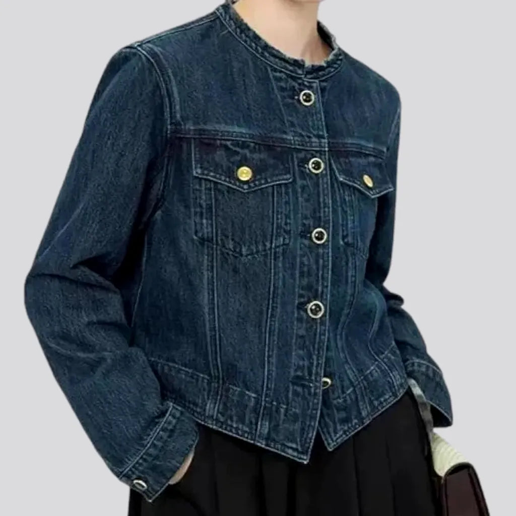 Elongated oversized jean jacket for women