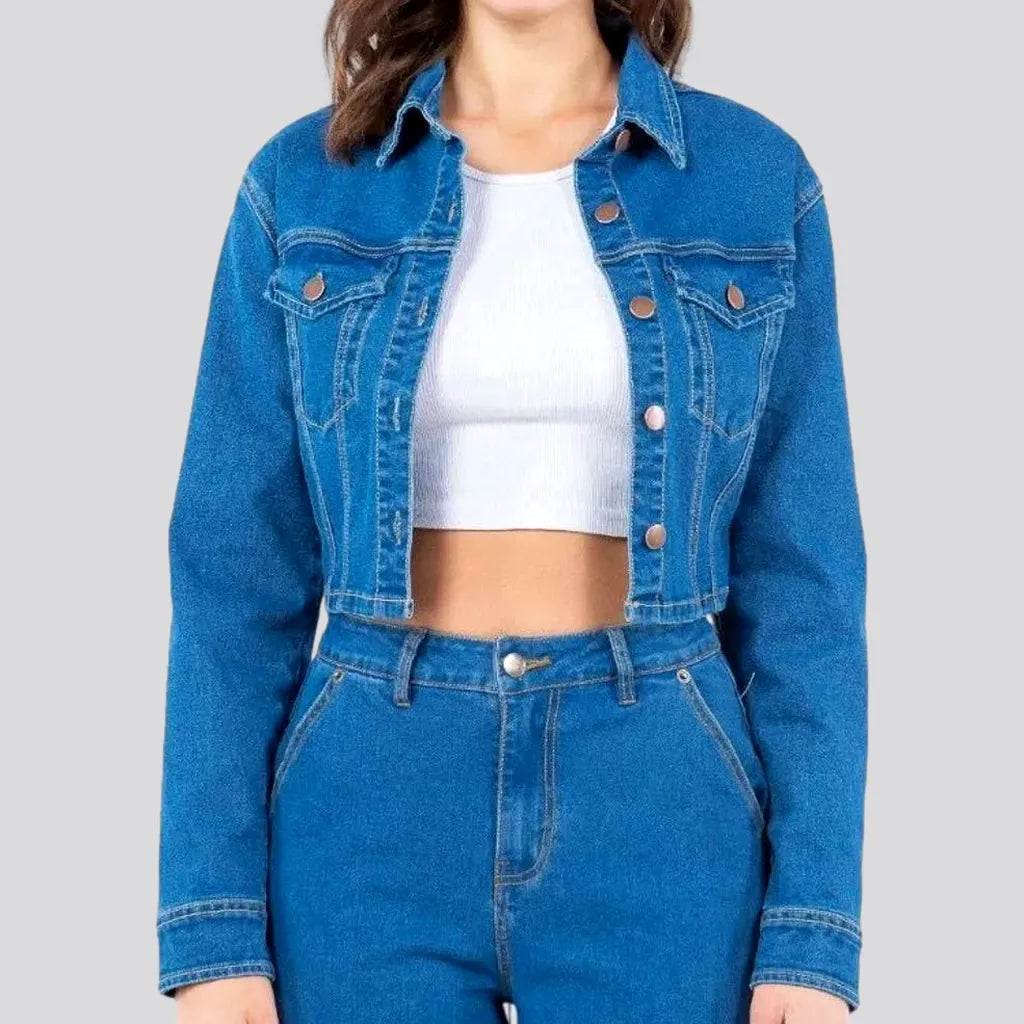 Chic cutout boho women's denim jacket