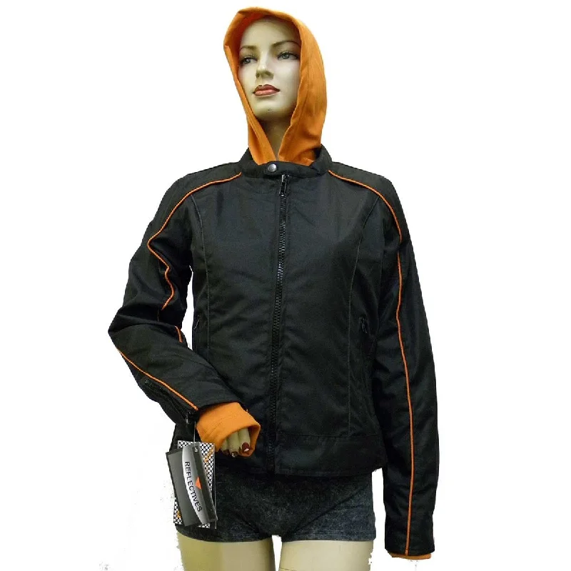 Clothes For Woman VL1585 Ladies Textile Jacket with Embroidered Wings on Back