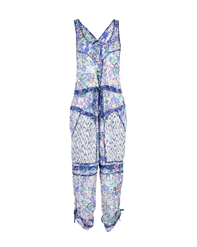 Women's Chic Outerwear Garments Isabel Marant Vassili Jumpsuit in Multicolor Silk
