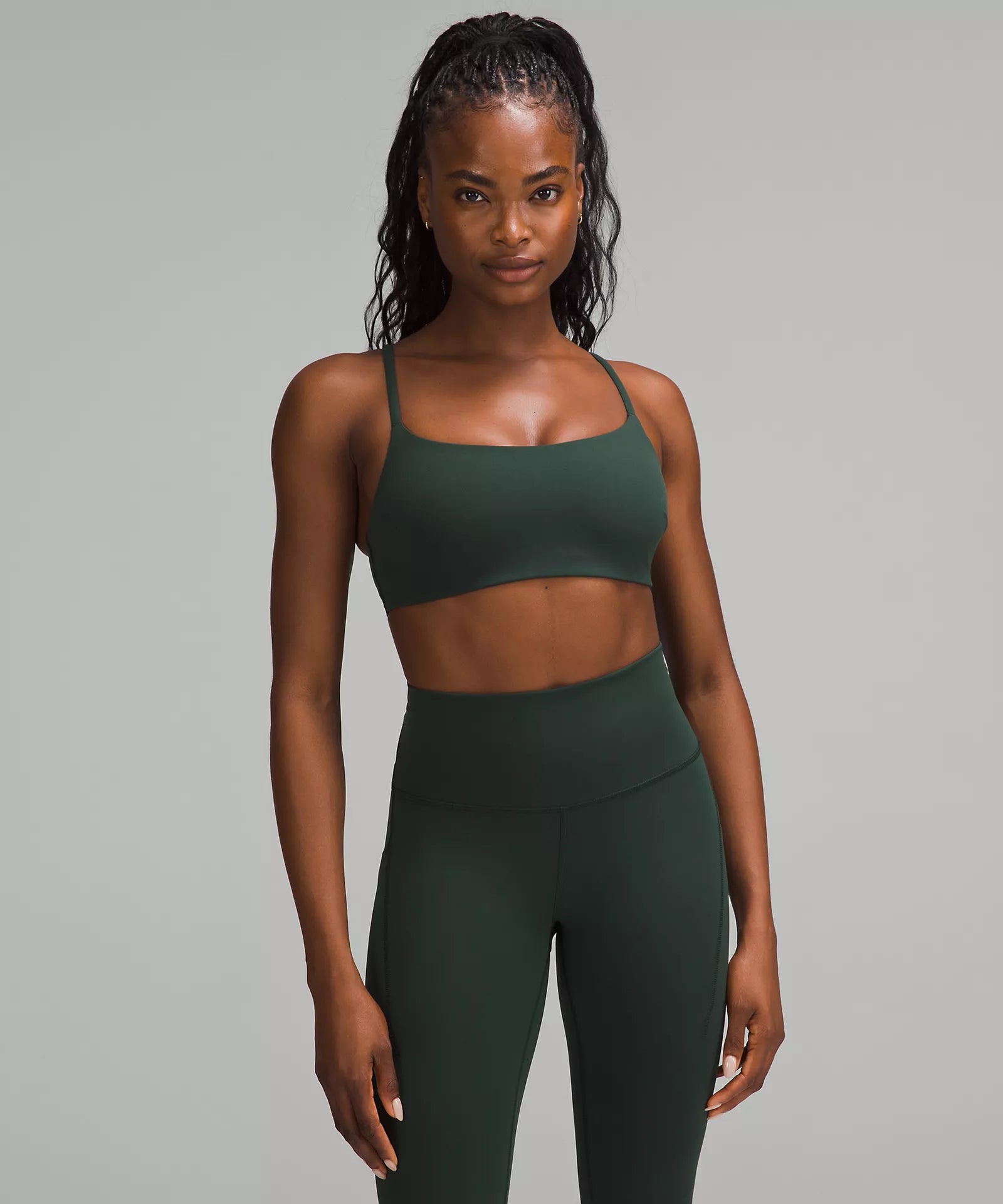 Women's Stylish Professional Garments Wunder Train Strappy Racer Bra Light Support, C/D Cup | Legacy Green