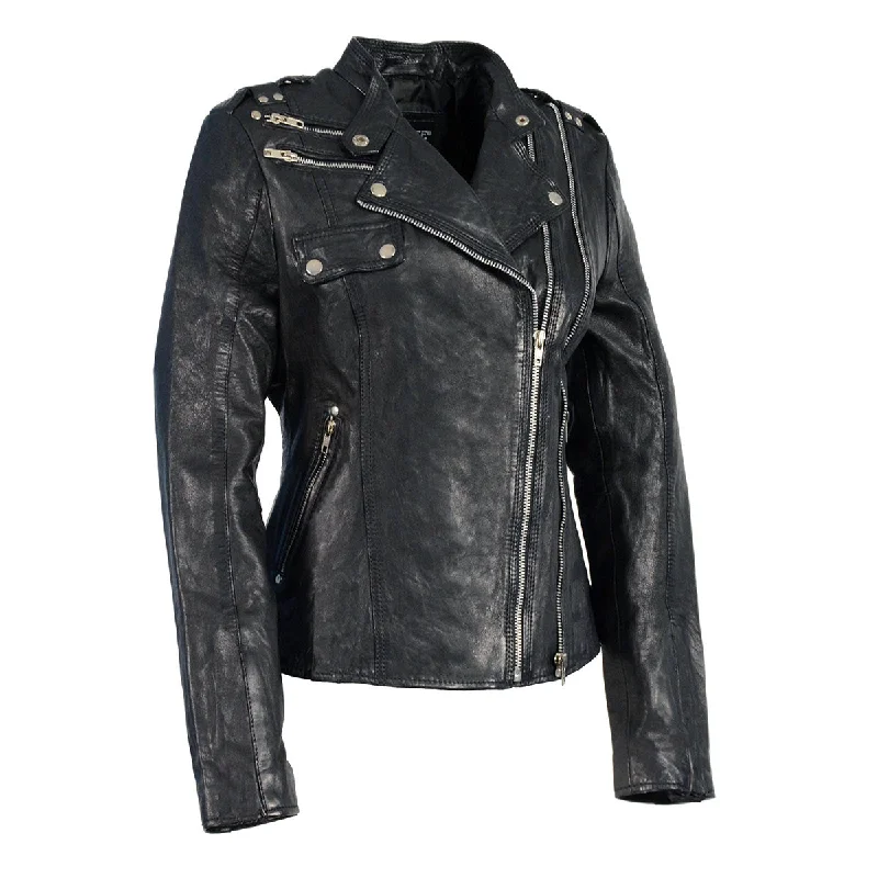 Milwaukee Leather Women's Black Leather Motorcycle Style Fashion