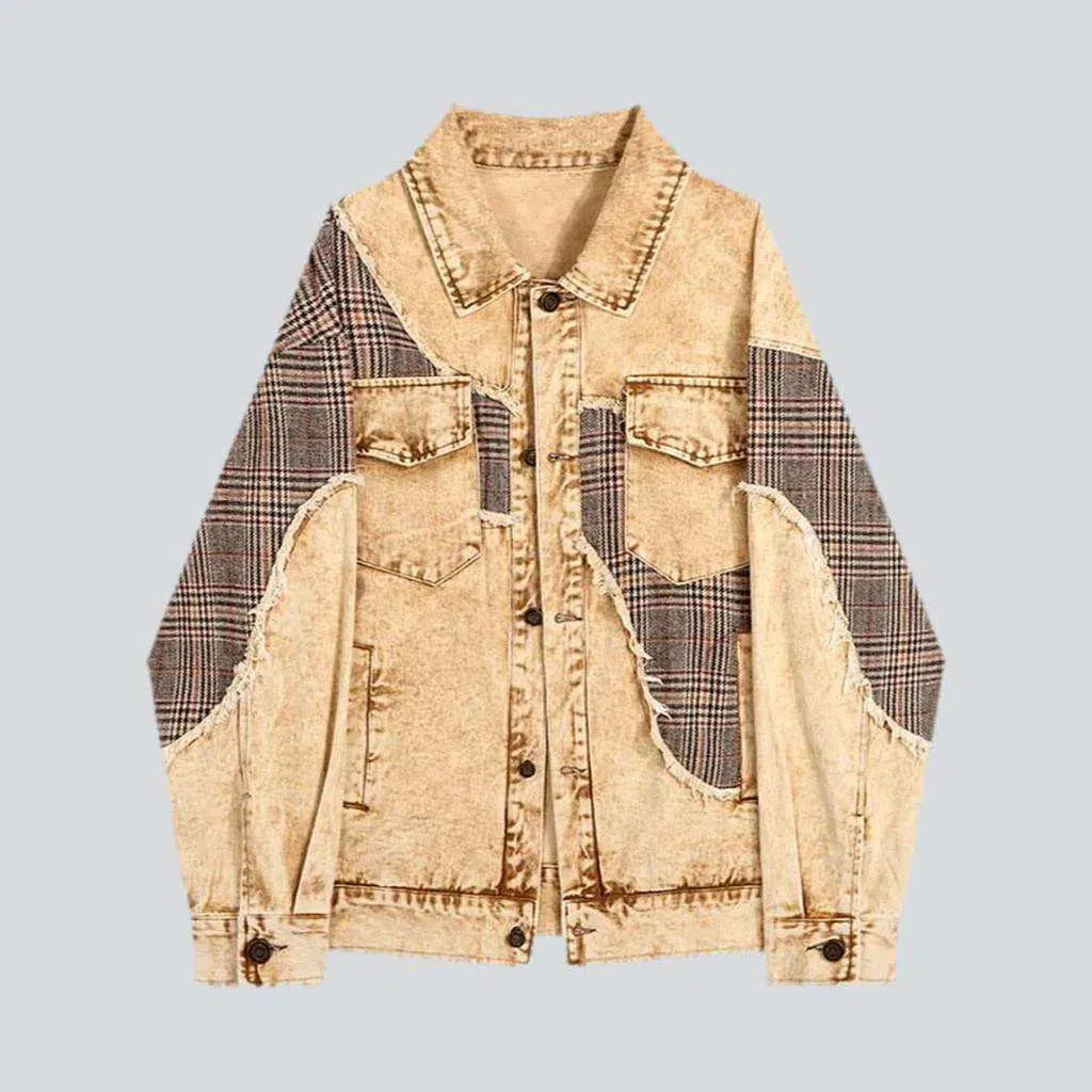 Vintage patchwork women's denim jacket