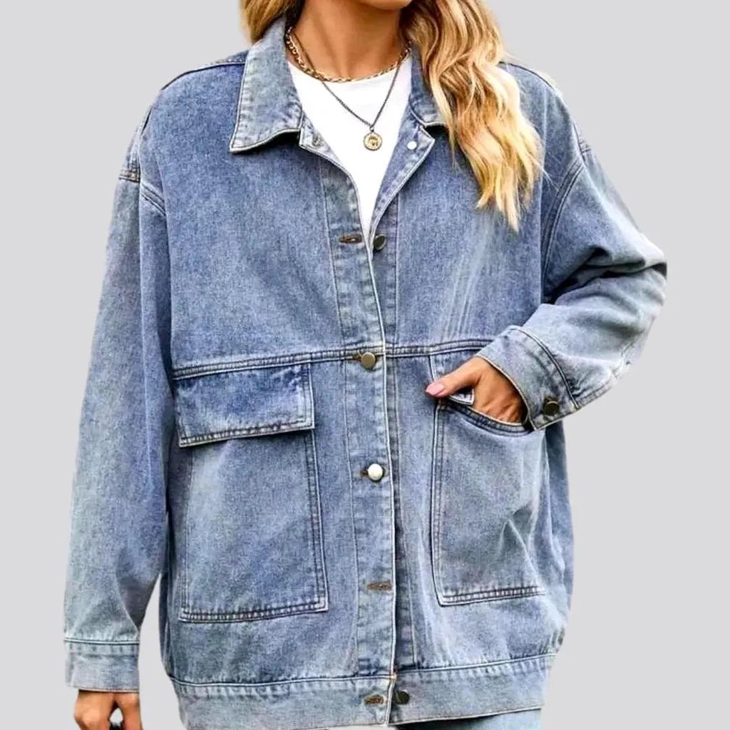 Stonewashed women's jean jacket