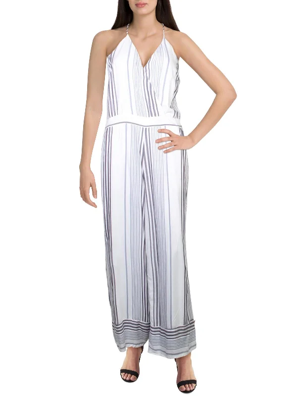 Women's Elegant Garments Womens Striped Culotte Jumpsuit
