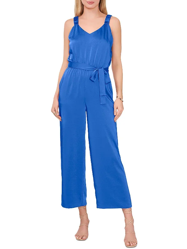 Workwear Fashion for Women Womens Belted Cropped Jumpsuit