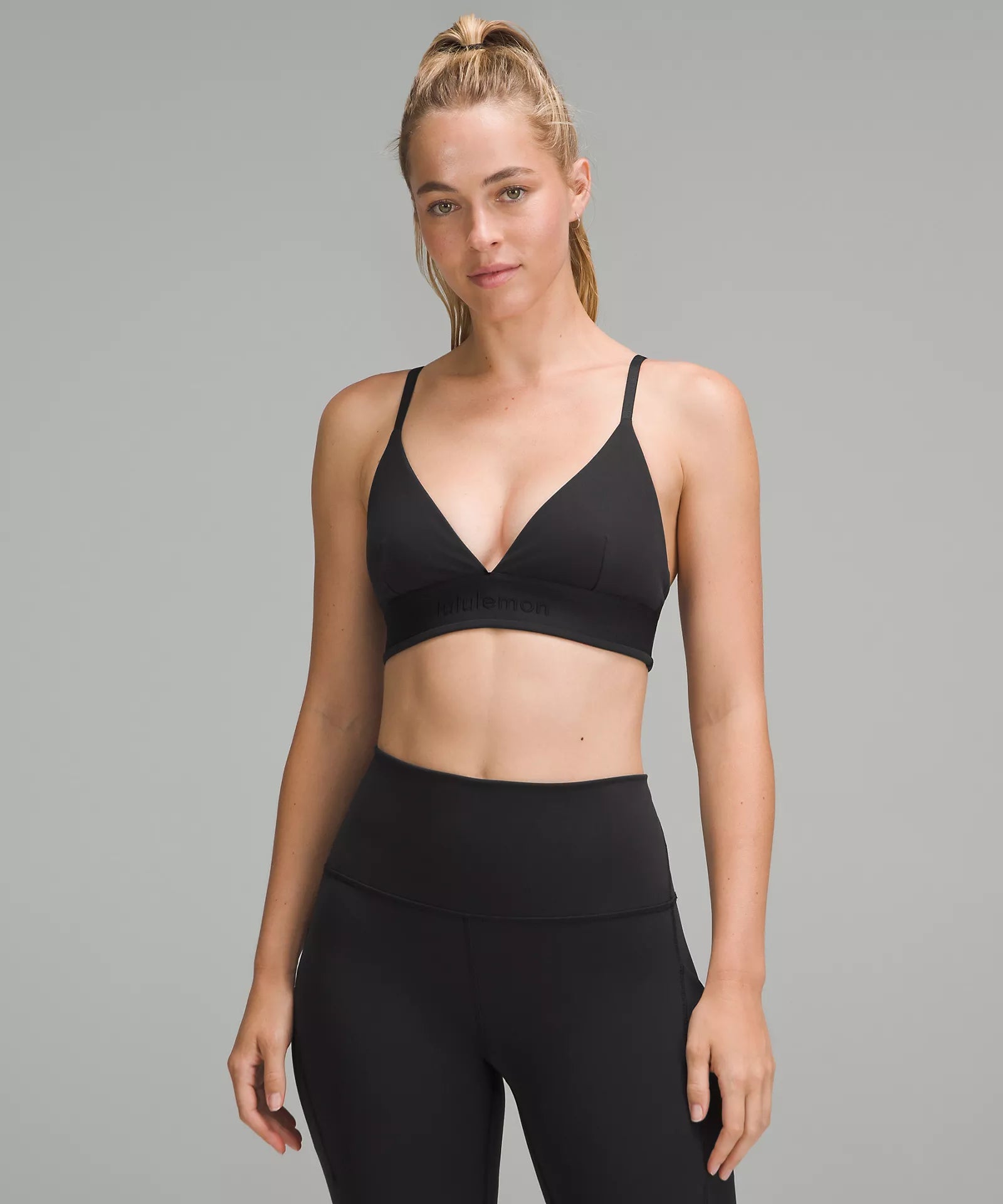 Women's Outerwear for All Weather Conditions License to Train Triangle Bra Light Support, A/B Cup *Logo | Black Women's Outerwear for All Weather Conditions License to Train Triangle Bra Light Support, A/B Cup *Logo | Black