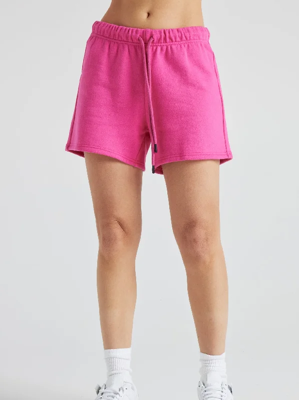 Women's Elegant Clothes Electric Fleece Gym Shorts - Pink Yarrow