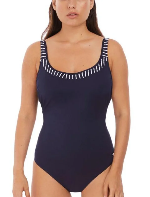 Affordable Luxury Women's Garments Fantasie San Remo Underwire Scoop Back One Piece Swimsuit, Ink Affordable Luxury Women's Garments Fantasie San Remo Underwire Scoop Back One Piece Swimsuit, Ink