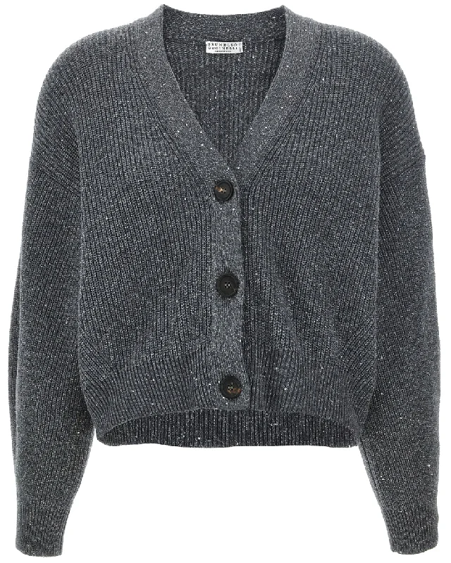 Affordable Fashion Clothing For Women Piombo Micro Paillette Cardigan
