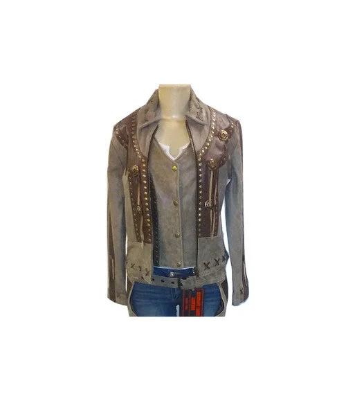 Stylish Women's Clothes for Work and Play Ladies Two Tone Brown Leather Jacket 4263 Stylish Women's Clothes for Work and Play Ladies Two Tone Brown Leather Jacket 4263