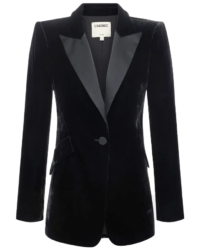 Women's Apparel Black Shelia Structured Tux Blazer