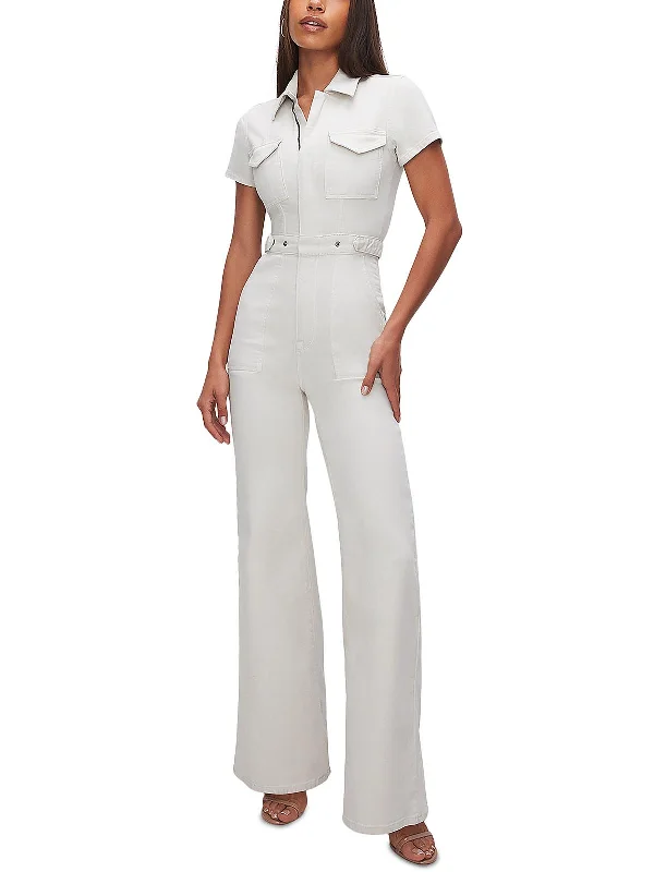 Outfits For Girls Womens Denim Wide Leg Jumpsuit