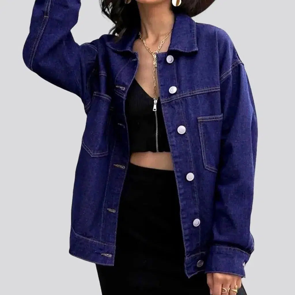 Dark-wash women's jeans jacket