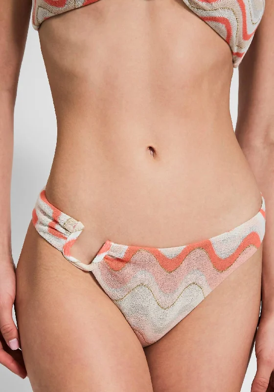 Luxury Women's Clothing Alyssa Bikini Bottom In Coral Wave