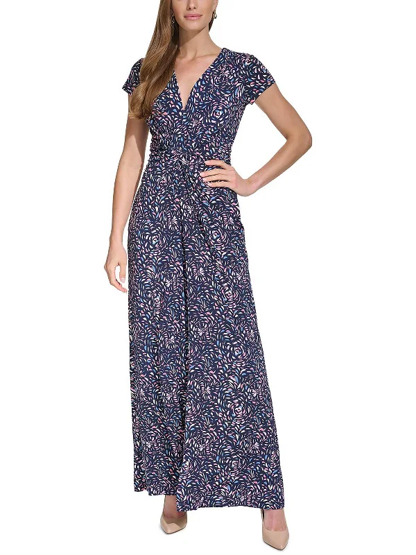 Women's Comfortable Lounge Attire Womens V-Neck Short Sleeves Jumpsuit