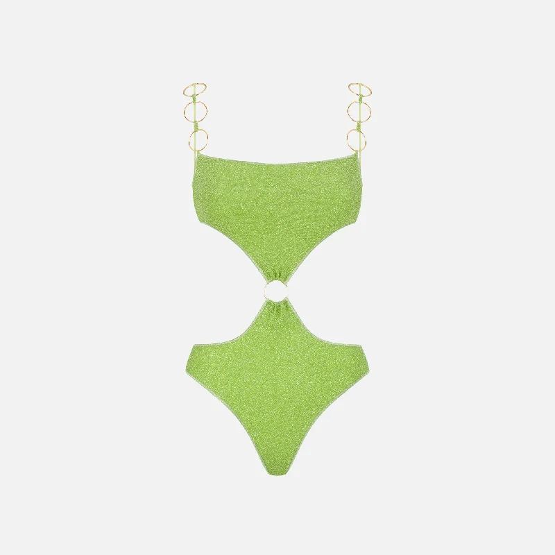 Women's Clothing for All Occasions Oseree Lumiere Ring Cut Out Maillot - Lime