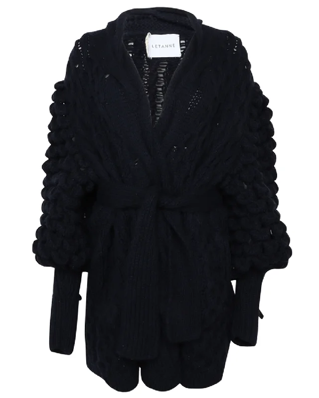 Women's Outerwear Attire Navy Mini Eva Cashmere Coat