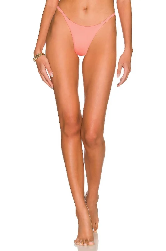 Micro Mini Reversible Bikini Bottom In Coral Peony